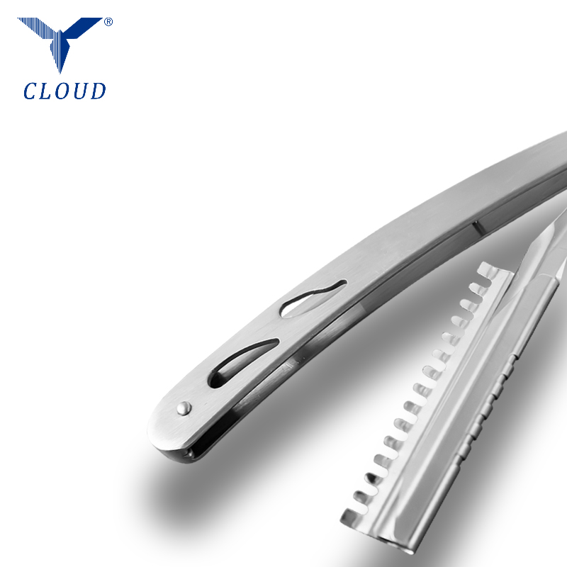 دسته تیغ مستقیم راه راه از جنس استنلس استیل بادوام